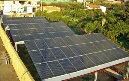 Impianto fotovoltaico su serra